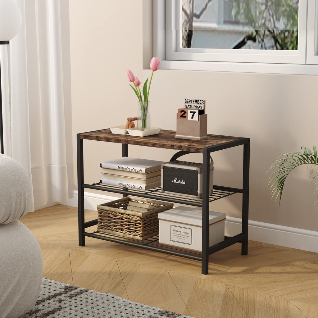 3-Tier Narrow Shoe Rack with Metal Shelves C31767