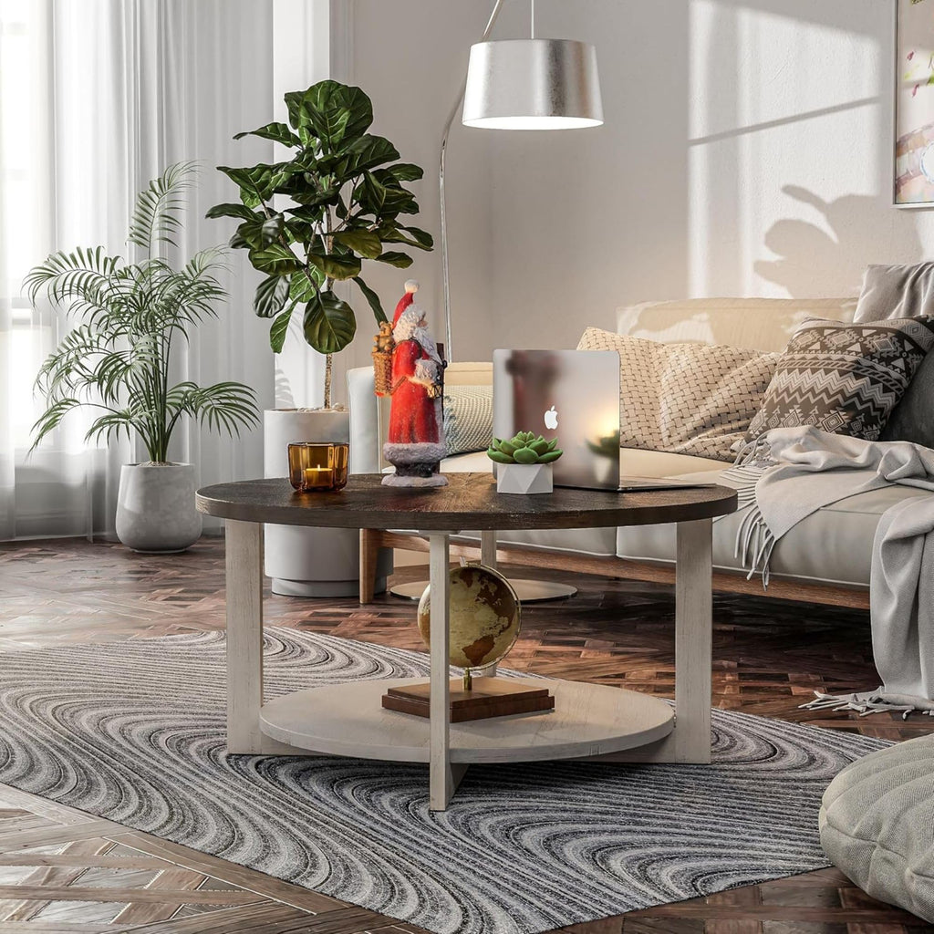Round Farmhouse Coffee Table M3302