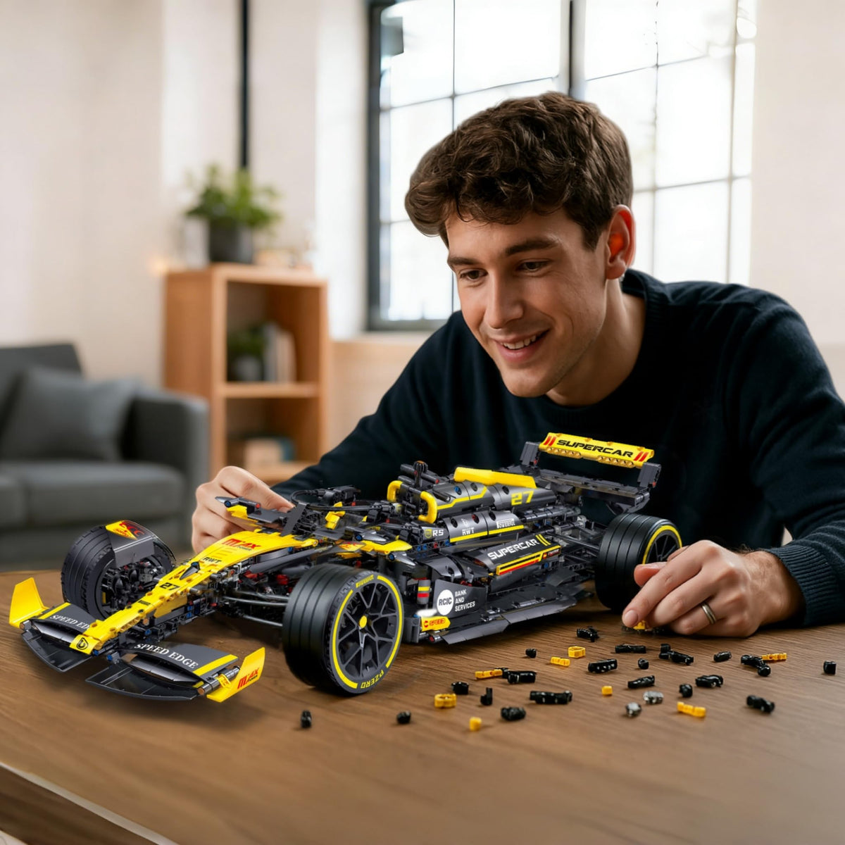 1:8 Scale 1650+ PCS Racing Car Building Kit V104