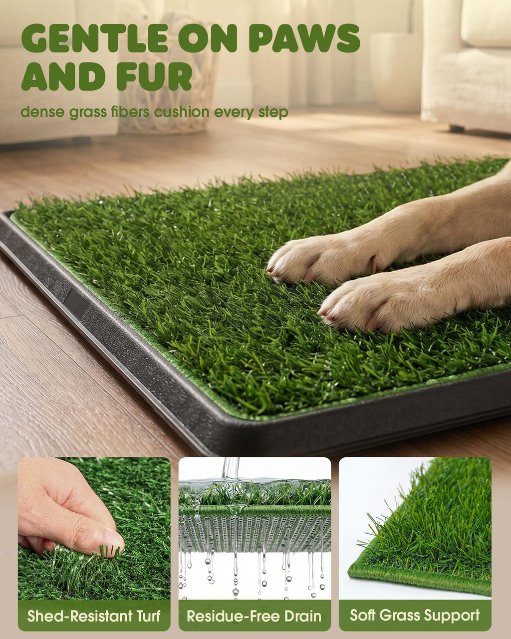 3 Layer Dog Grass Pad with Tray 30" x 20" B469565