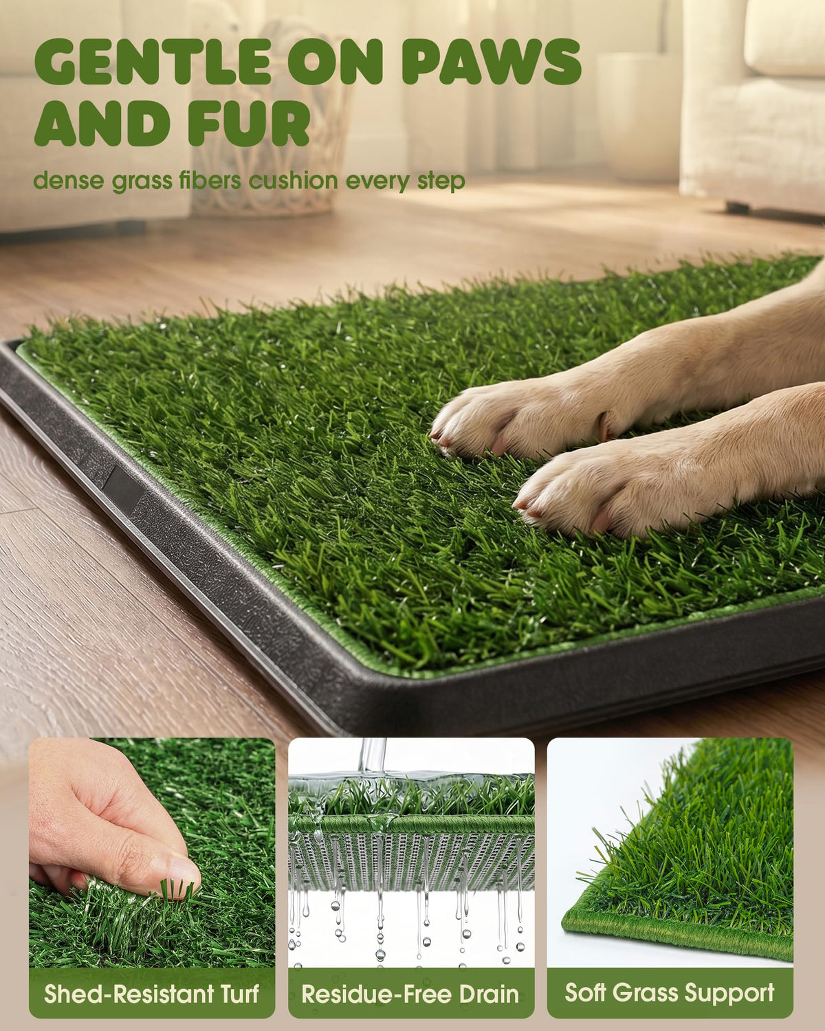 3 Layer Dog Grass Pad with Tray 30" x 20" B469565
