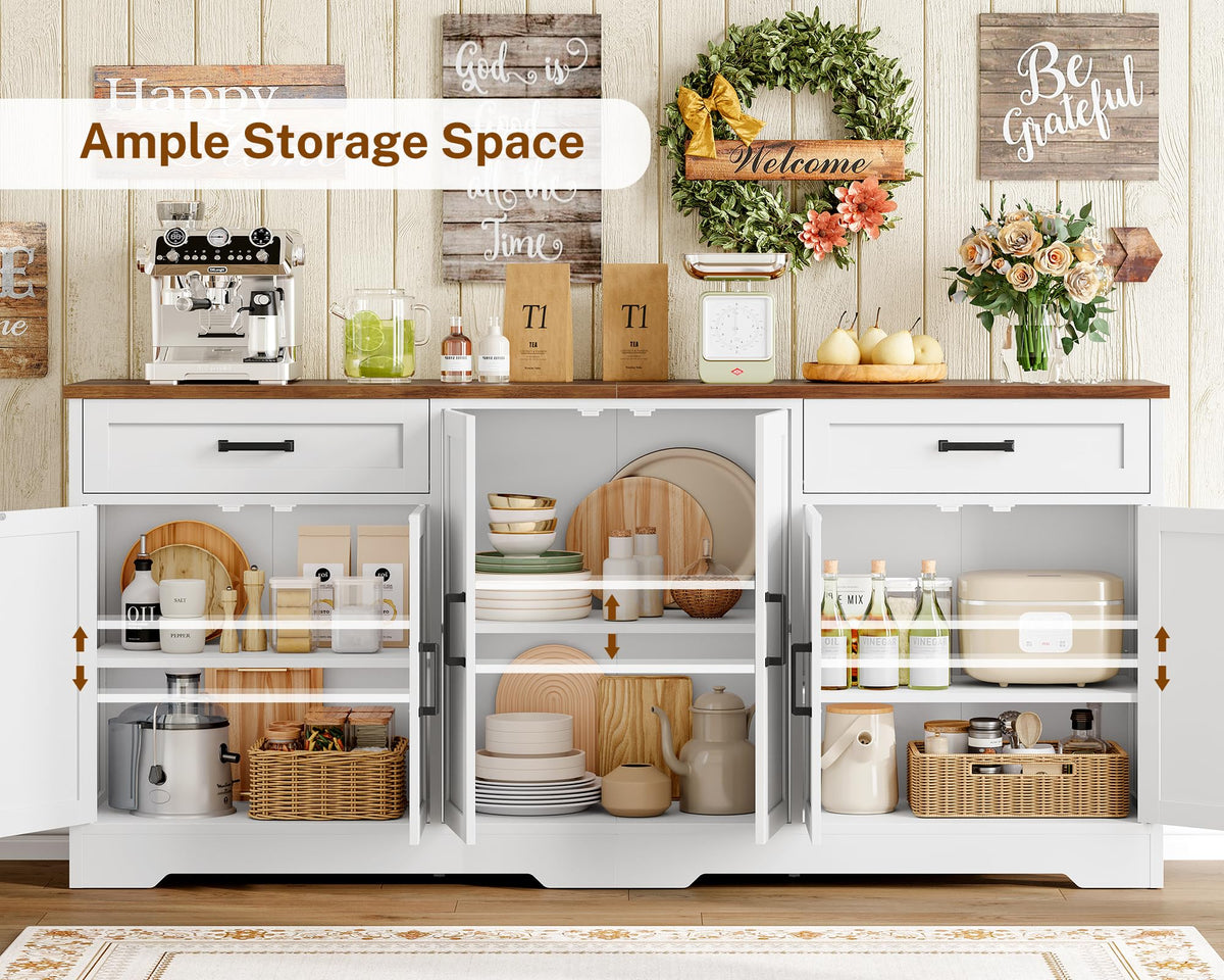White Buffet Cabinet with Storage W633