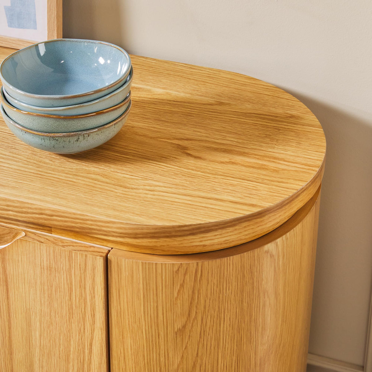 70 Inch White Oak Wood Sideboard TV Stand with Storage H7117