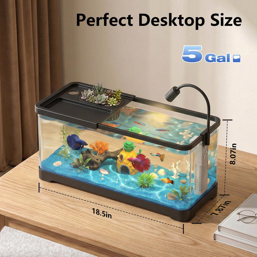 5 Gallon Aquarium Starter Kit with Filter and Light U2829