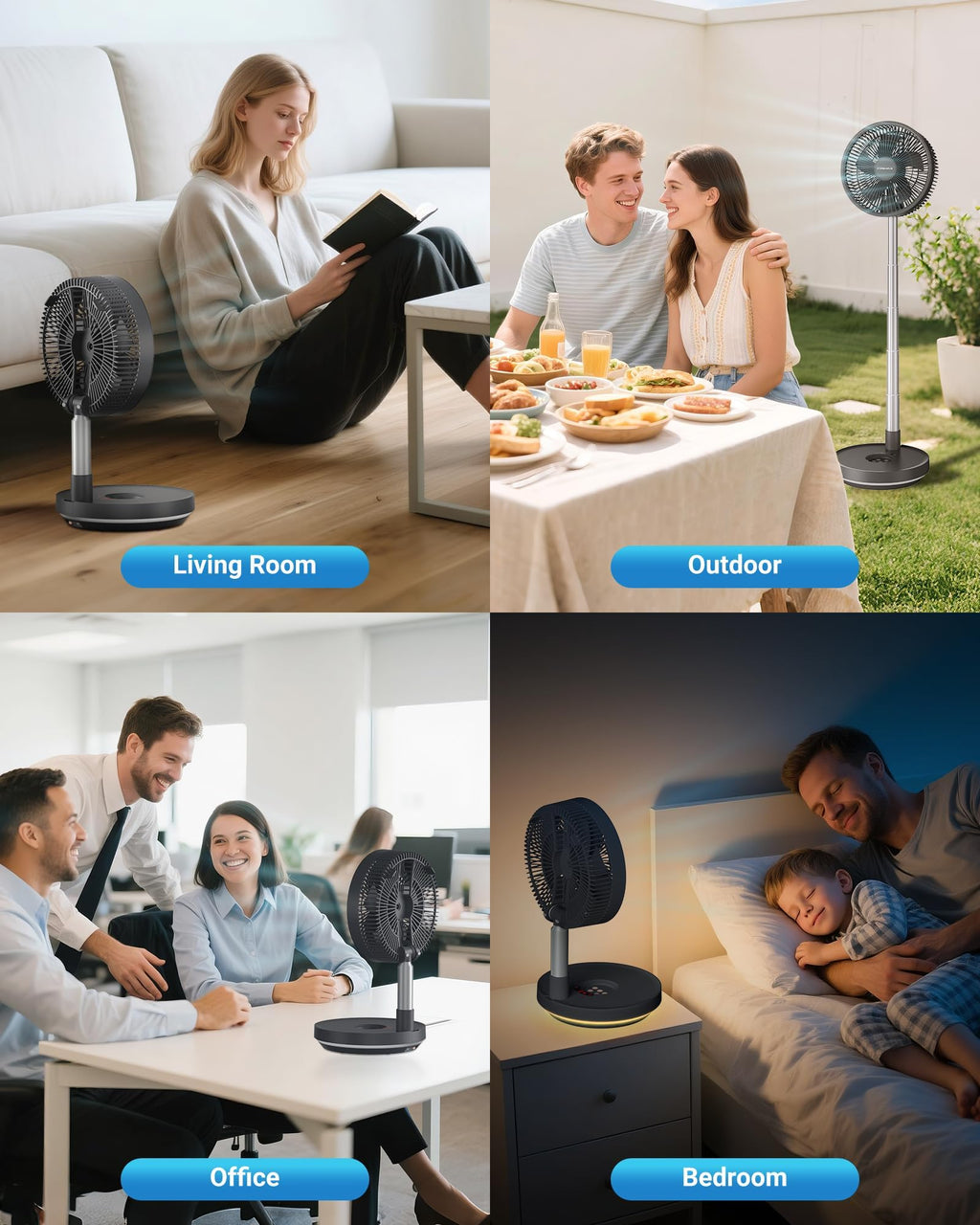 10" Portable Oscillating Fan with 10000mAh Rechargeable Battery B438