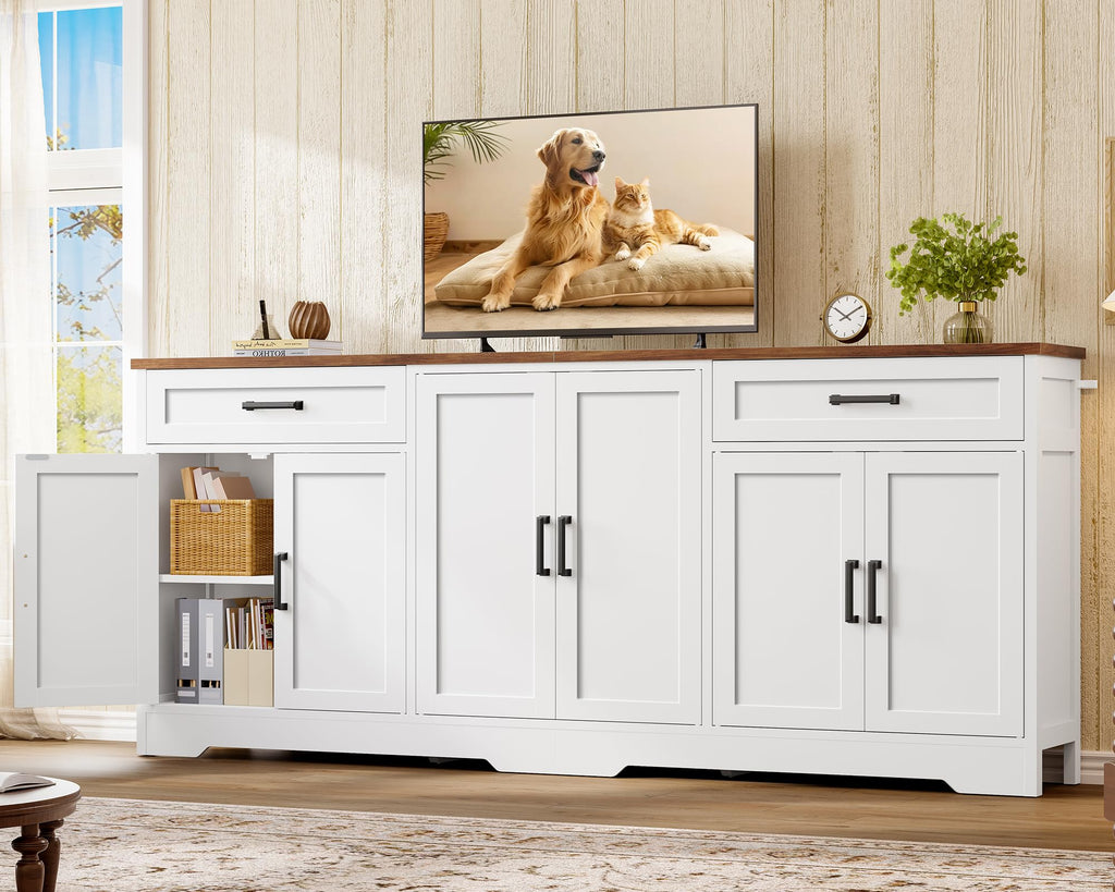 White Buffet Cabinet with Storage W633