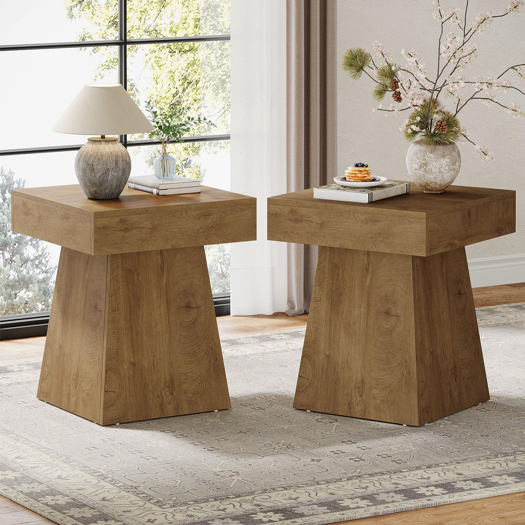 Small End Table Set of 2 Light Brown A749