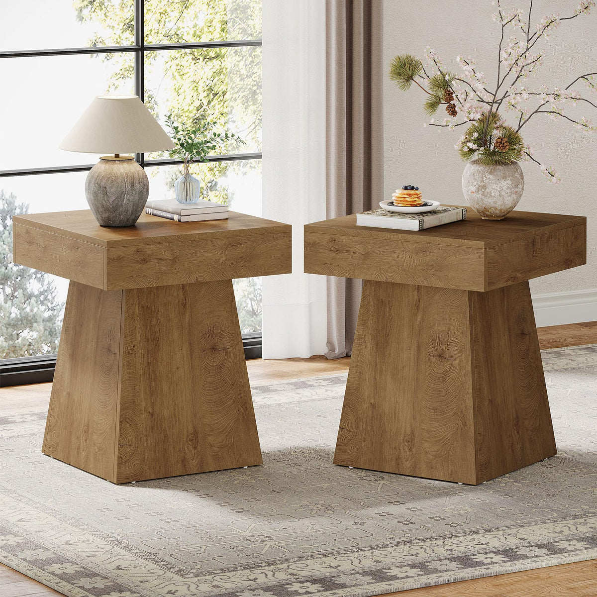 Small End Table Set of 2 Light Brown A749