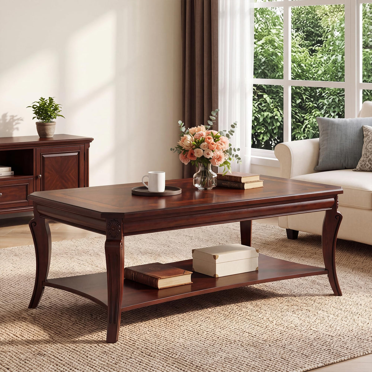Rectangle Solid Wood Coffee Table P495