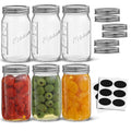 16 Oz 6-Pack Regular Mouth Glass Mason Jars with Lids S888423
