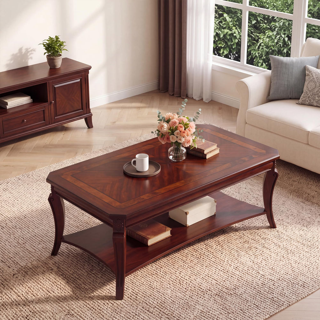 Rectangle Solid Wood Coffee Table P495