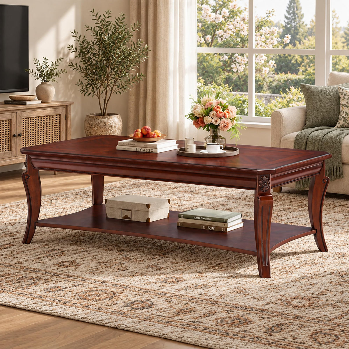 Rectangle Solid Wood Coffee Table P495
