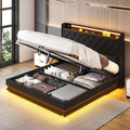 Queen Size Black Upholstered Lift Up Storage Bed Frame P416