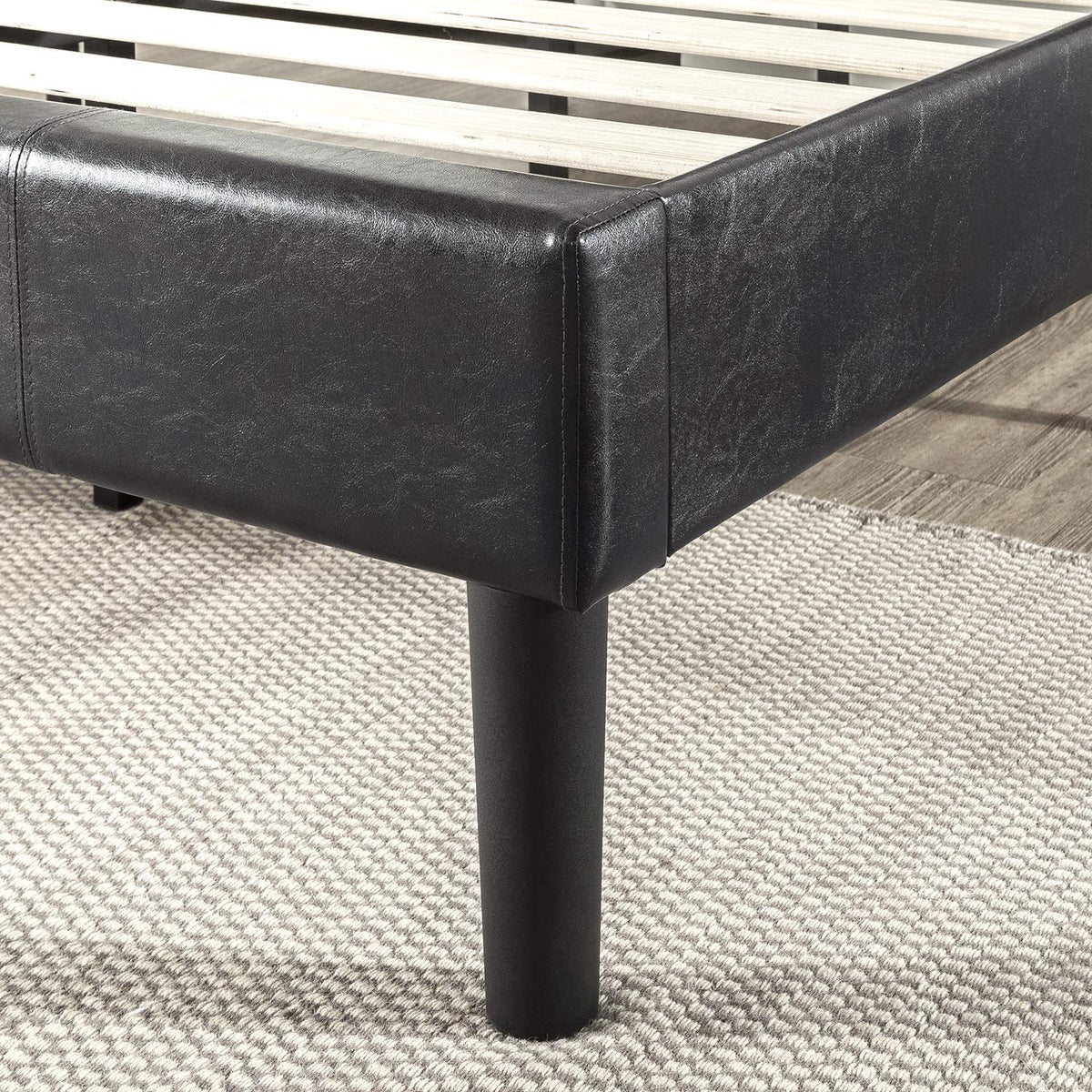Faux Leather Upholstered Platform Bed Frame California King J828