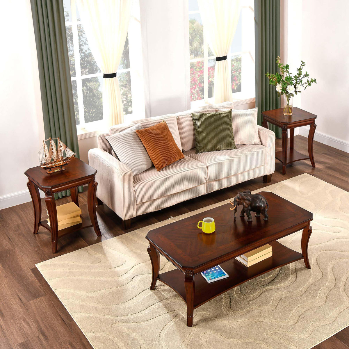 Rectangle Solid Wood Coffee Table P495