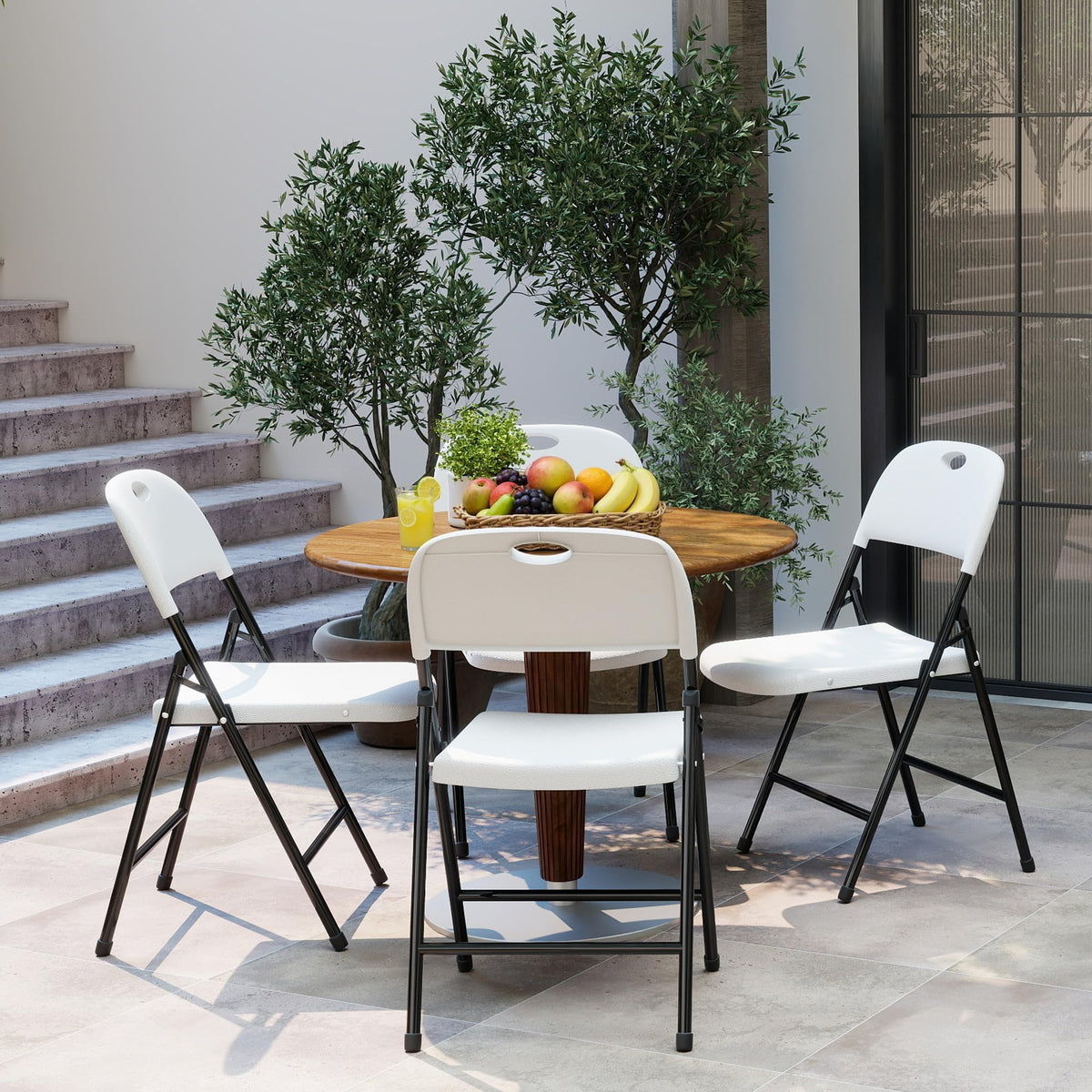 White 6 Pack Plastic Folding Chairs M919